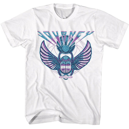 Journey - 3 Color Scarab - American Classics - Solid White Adult Short Sleeve T-Shirt