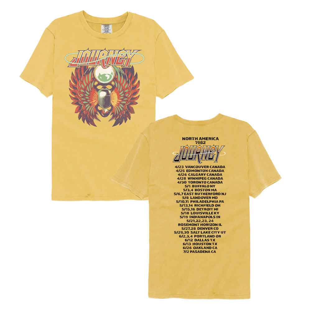 Journey - Segmented Colors - American Classics - Yellow Solid Adult Short Sleeve Comfort Color T-Shirt (Image 1)