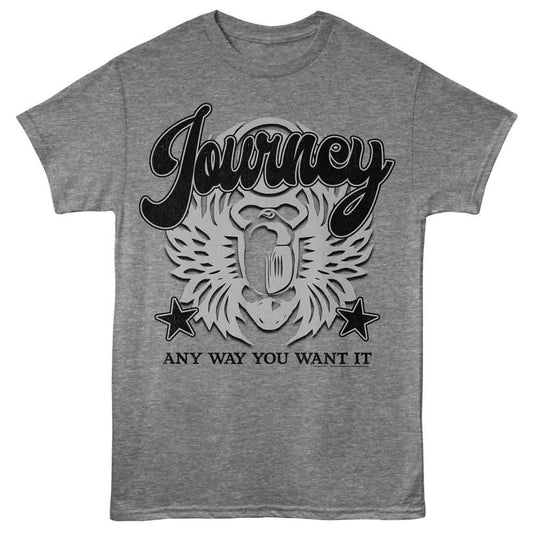 Journey - Any Way You Want It - Officially Licensed - Gray Heather Front Print Adult Short Sleeve T-Shirt