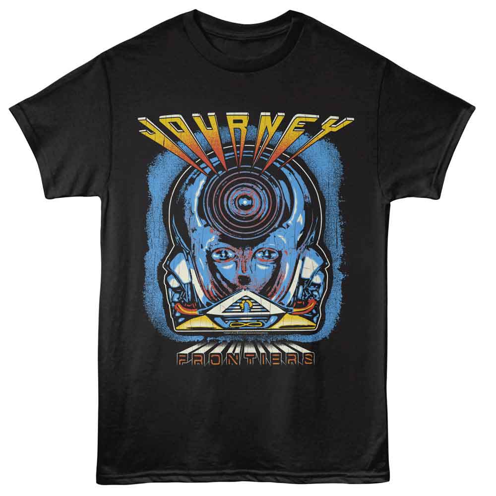 Journey - Frontiers - American Classics - Black Front Print Adult Short Sleeve T-Shirt