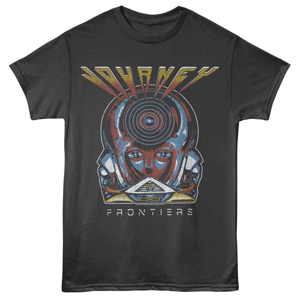 Journey - Frontiers - Officially Licensed - Gray Solid Front Print Adult Short Sleeve T-Shirt