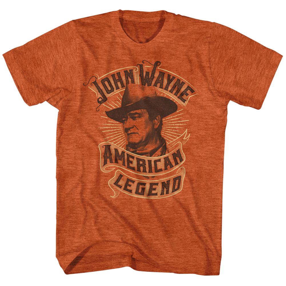 John Wayne - Banner - American Classics - Heather Orange Adult Short Sleeve T-Shirt - clothing by TeeHivey.com (Image 1)