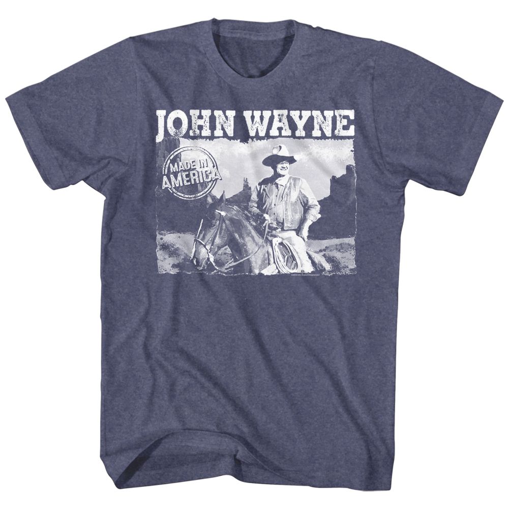 John Wayne - Made In America - Short Sleeve - Heather - Adult - T-Shirt - clothing by TeeHivey.com