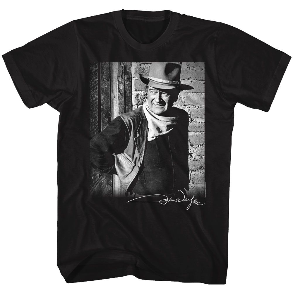 John Wayne - Black & White Signature - Short Sleeve - Adult - T-Shirt - clothing by TeeHivey.com