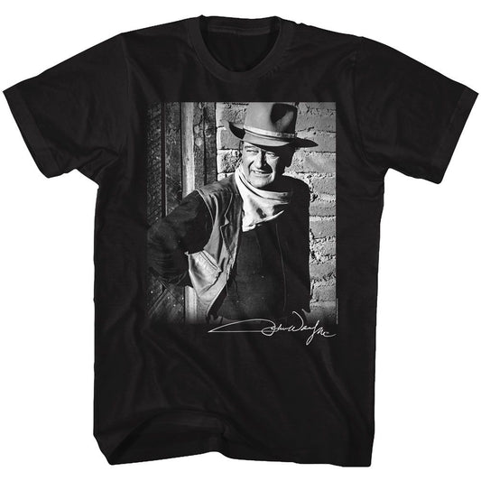 John Wayne - Black & White Signature - Short Sleeve - Adult - T-Shirt - clothing by TeeHivey.com