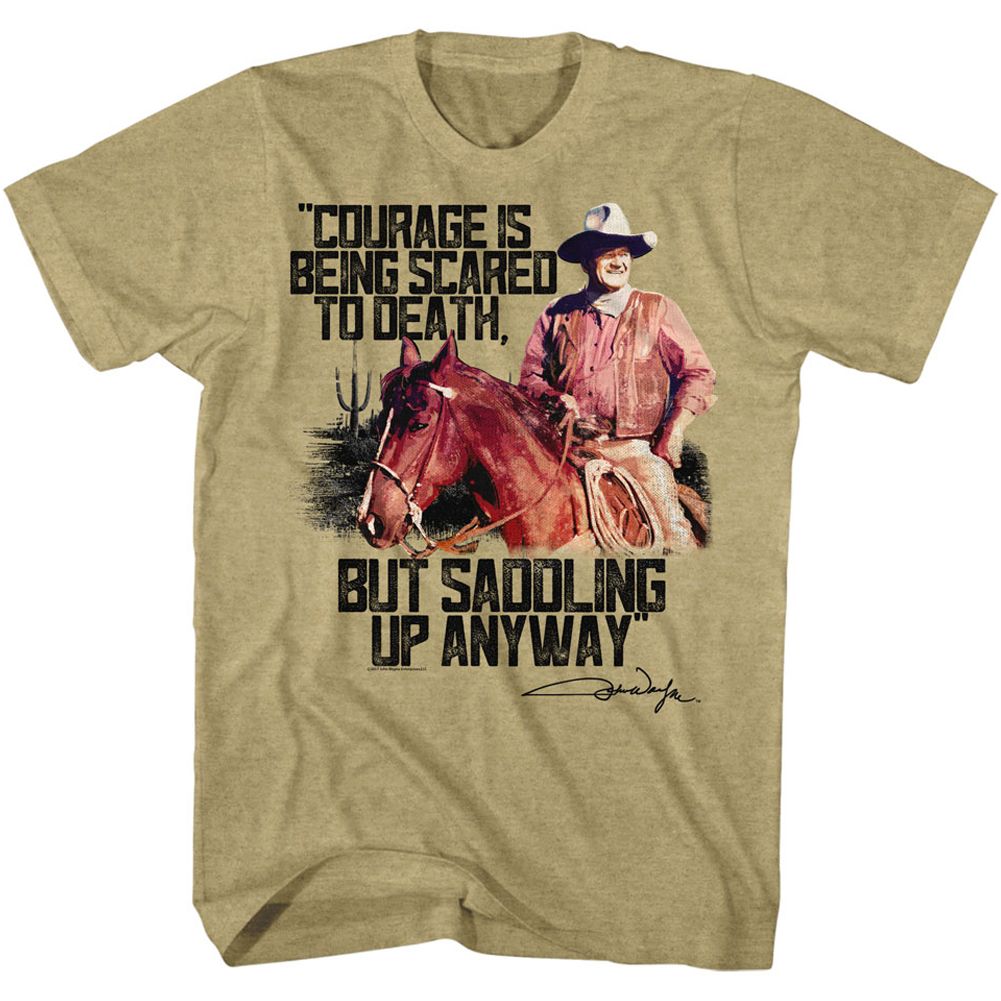 John Wayne - Courage - Short Sleeve - Heather - Adult - T-Shirt - clothing by TeeHivey.com