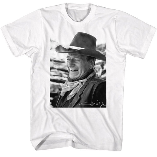 John Wayne - Black & White Photo 2 - Short Sleeve - Adult - T-Shirt - clothing by TeeHivey.com