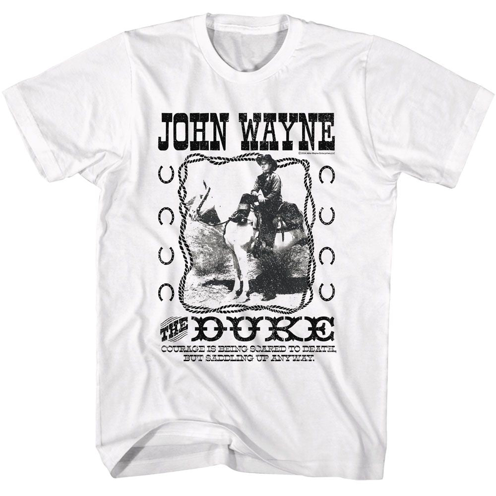 John Wayne - Saddle Up Anyway - American Classics - Solid White Adult Short Sleeve T-Shirt (Image 1)