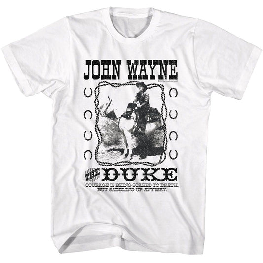 John Wayne - Saddle Up Anyway - American Classics - Solid White Adult Short Sleeve T-Shirt (Image 1)