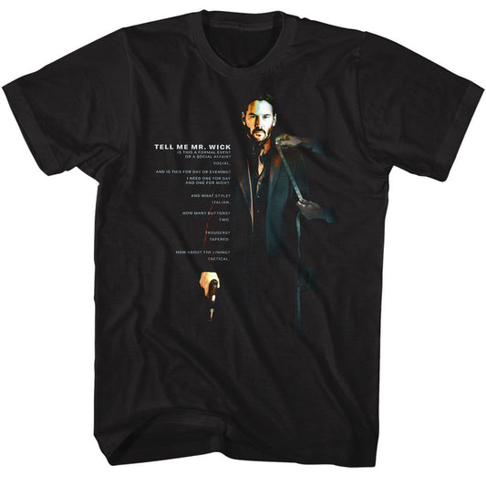 John Wick - Tell Me - Short Sleeve - Adult - T-Shirt - clothing by TeeHivey.com