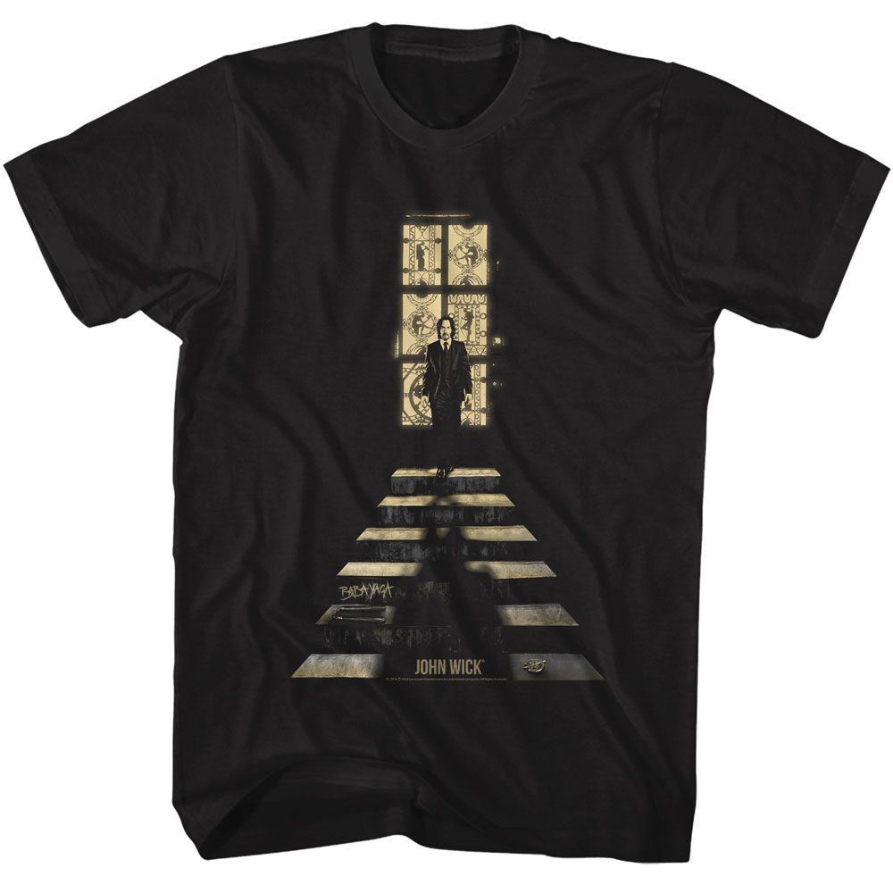John Wick - Stained Glass Window - American Classics - Solid Black Adult Short Sleeve T-Shirt (Image 1)