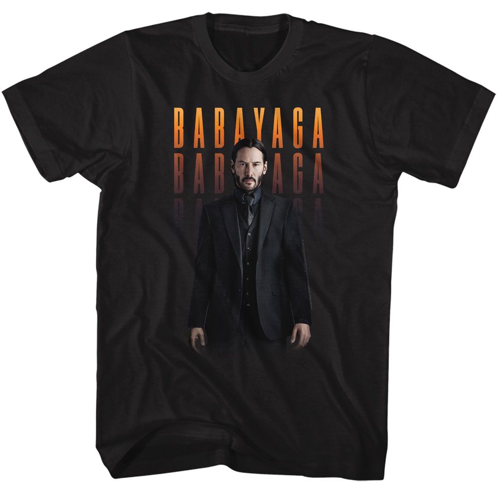 John Wick - Baba Yaga No Gun - Black Front Print Short Sleeve Adult T-Shirt