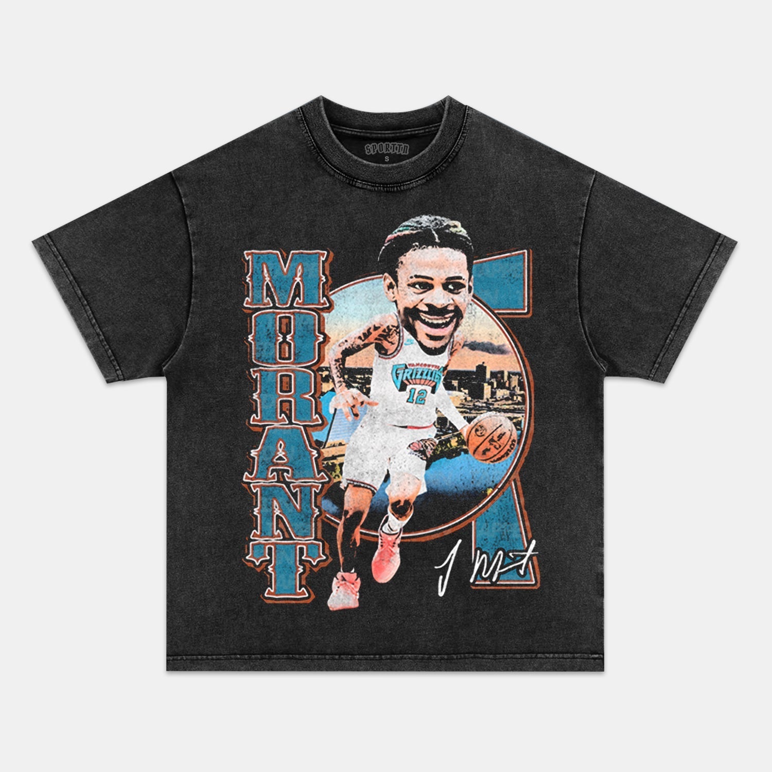 JA MORANT  BIG HEAD TEE - clothing by TeeHivey.com (Image 1)