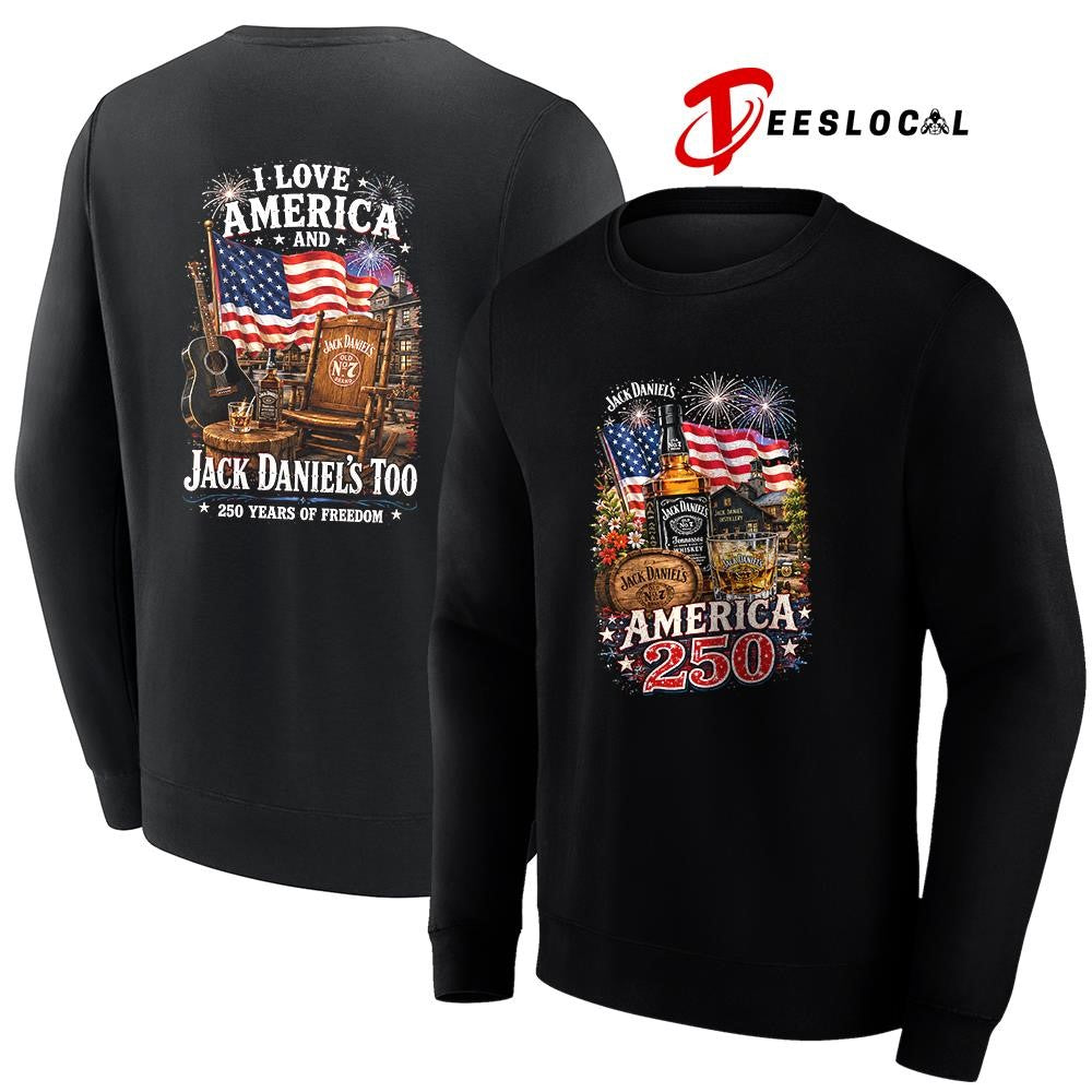 Jack Daniel’s I love America and 250 years of freedom graphic shirt