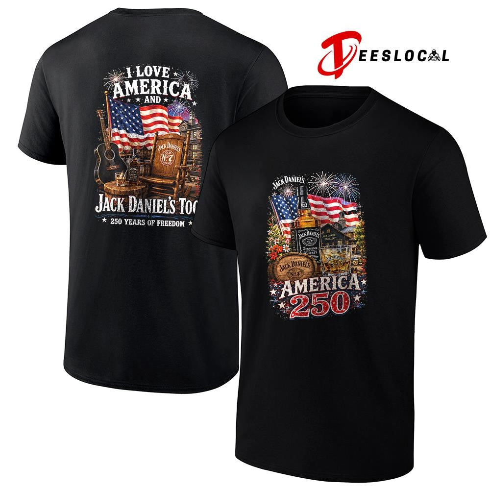 Jack Daniel’s I love America and 250 years of freedom graphic shirt