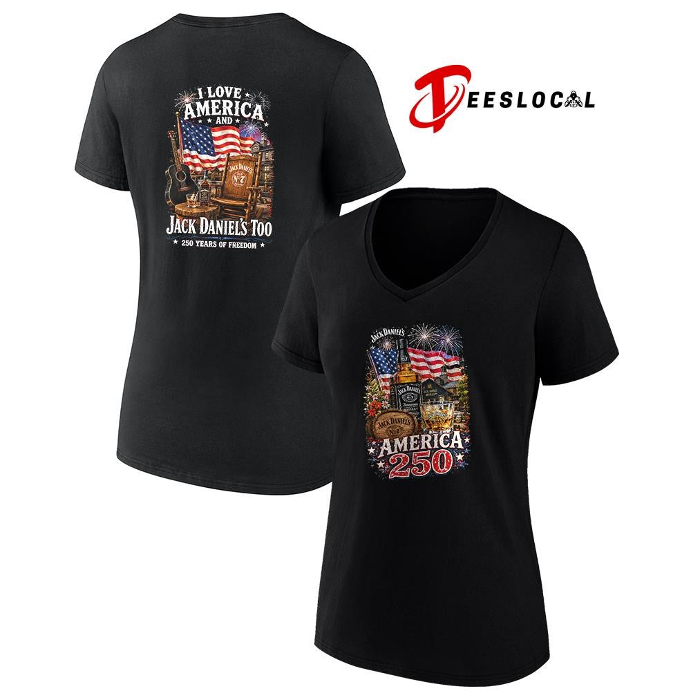 Jack Daniel’s I love America and 250 years of freedom graphic shirt