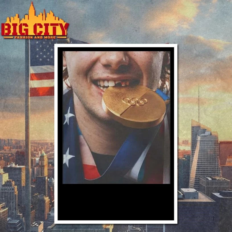 Jack Hughes Biting Gold Medal t-shirt
