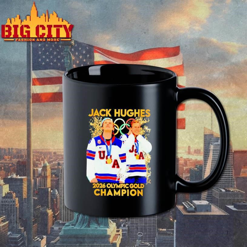 Jack Hughes Hero USA Men’s Olympic Hockey Olympic 2026 Gold Shirt