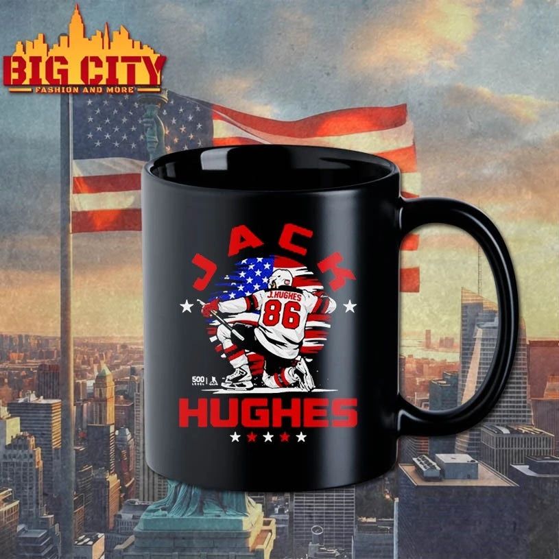 Jack Hughes New Jersey USA Flag Celebration t-shirt