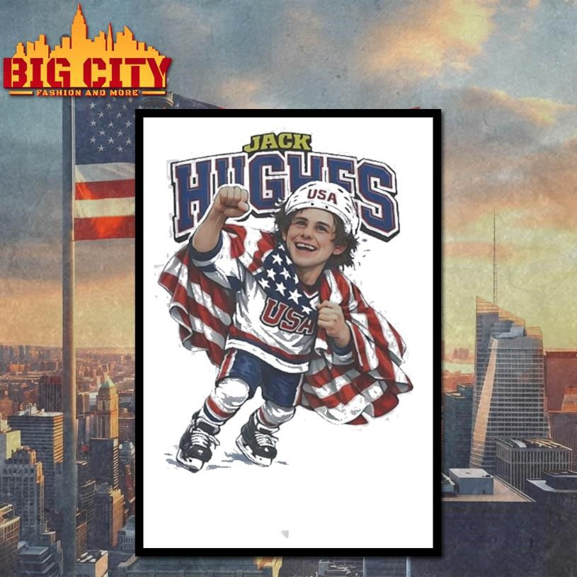 Jack Hughes USA Men’s Hockey caricature Shirt