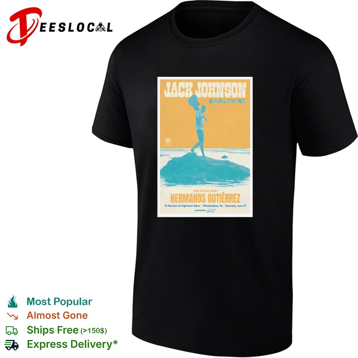 Jack Johnson Sunmoon tour 2026 poster shirt