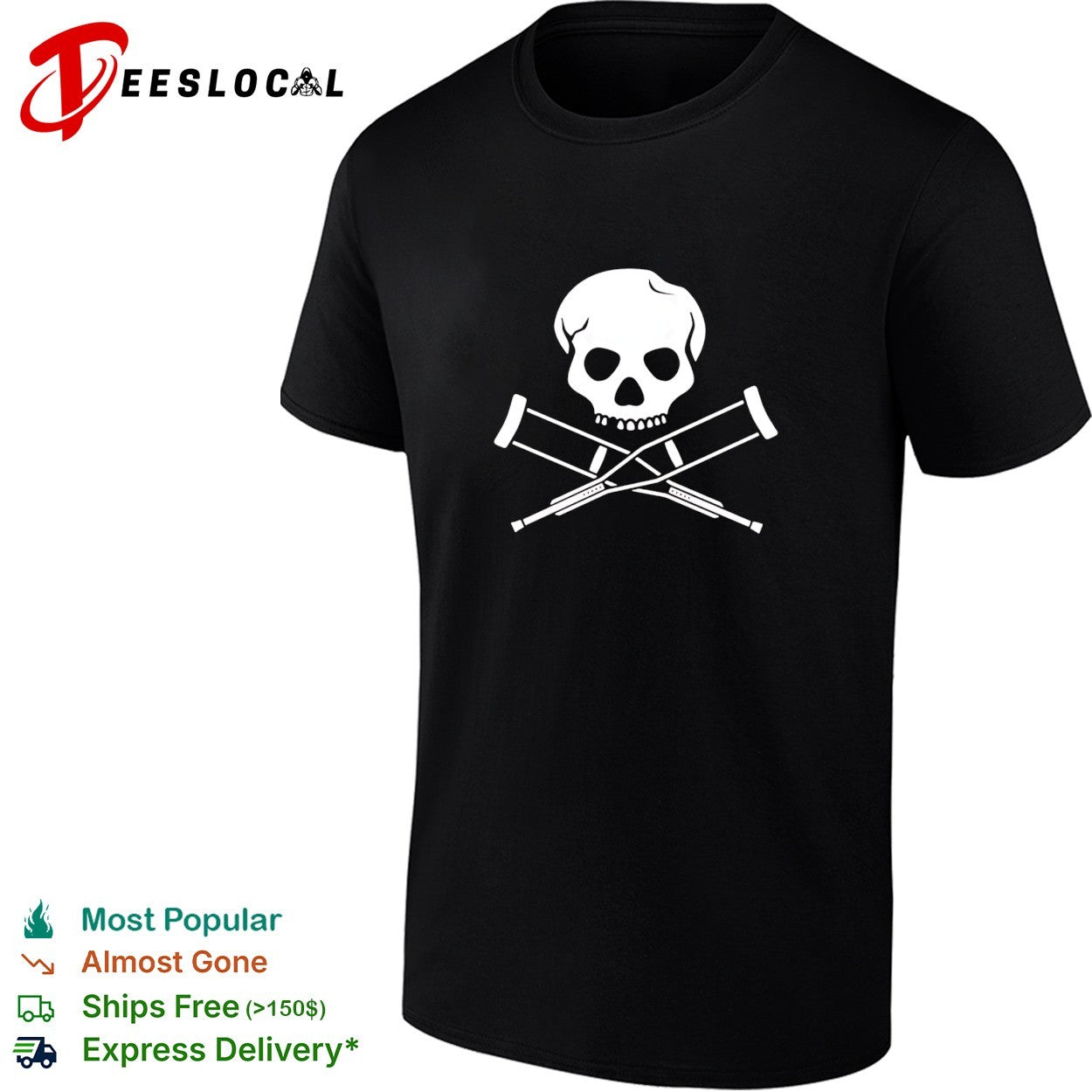 Jackass skull and crutches shirt