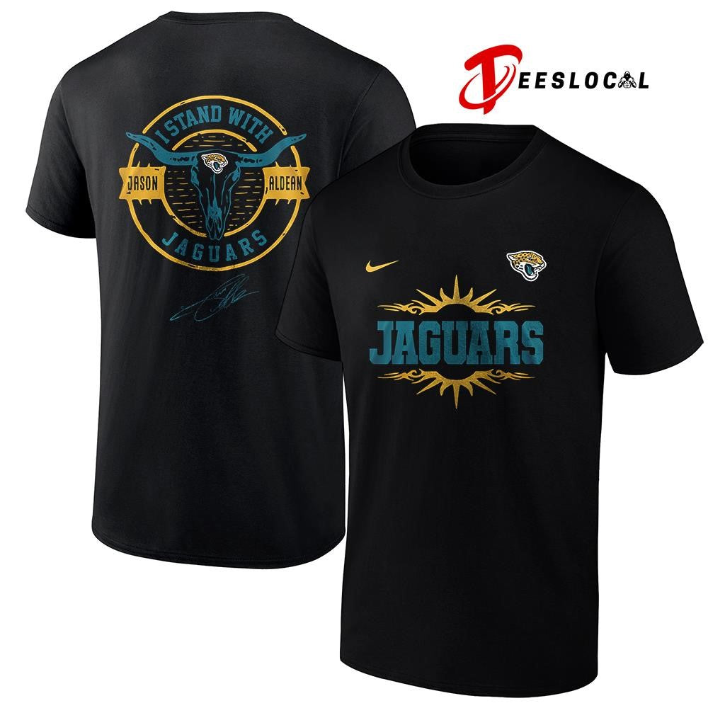 Jacksonville Jaguars x Jason Aldean I stand signature logo shirt