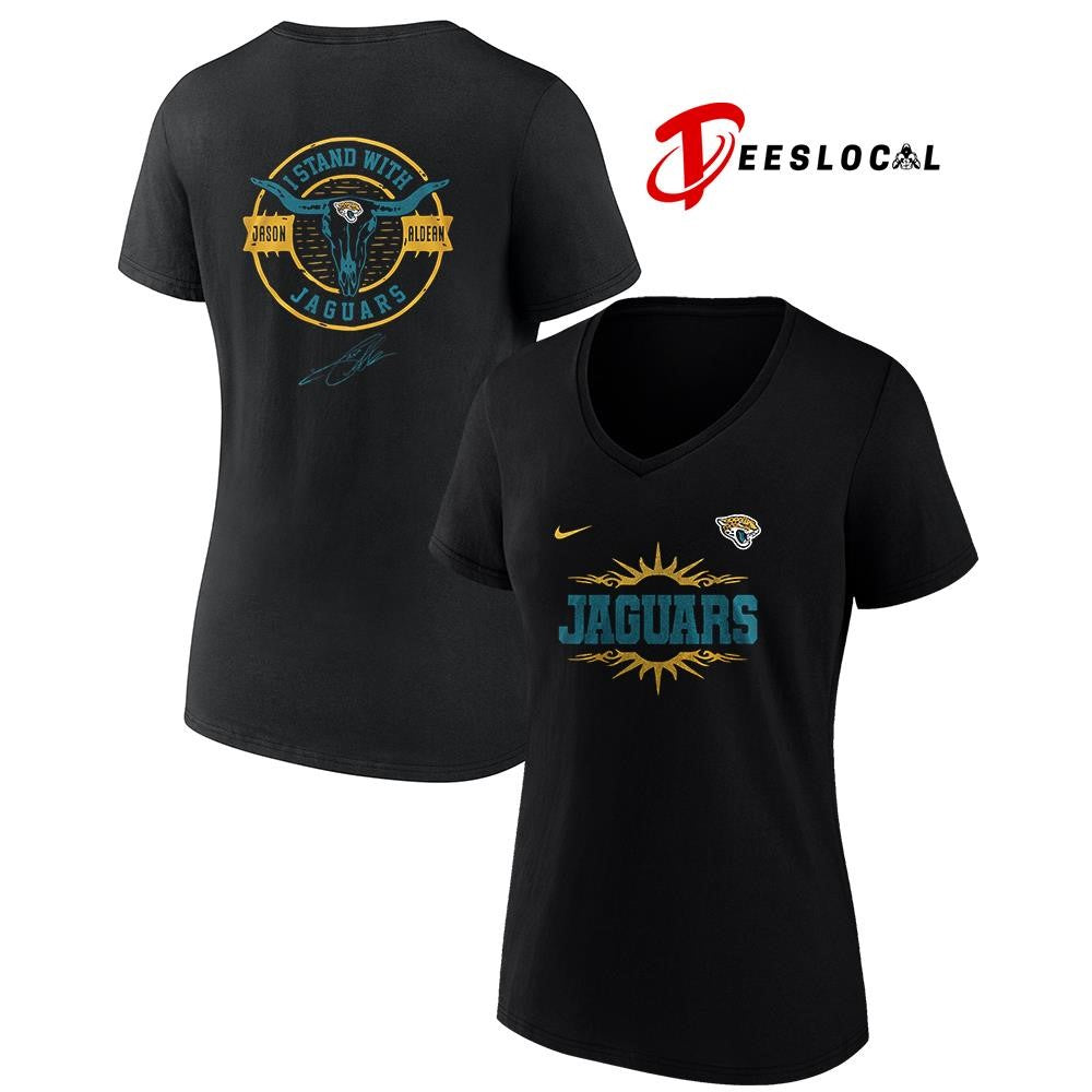 Jacksonville Jaguars x Jason Aldean I stand signature logo shirt
