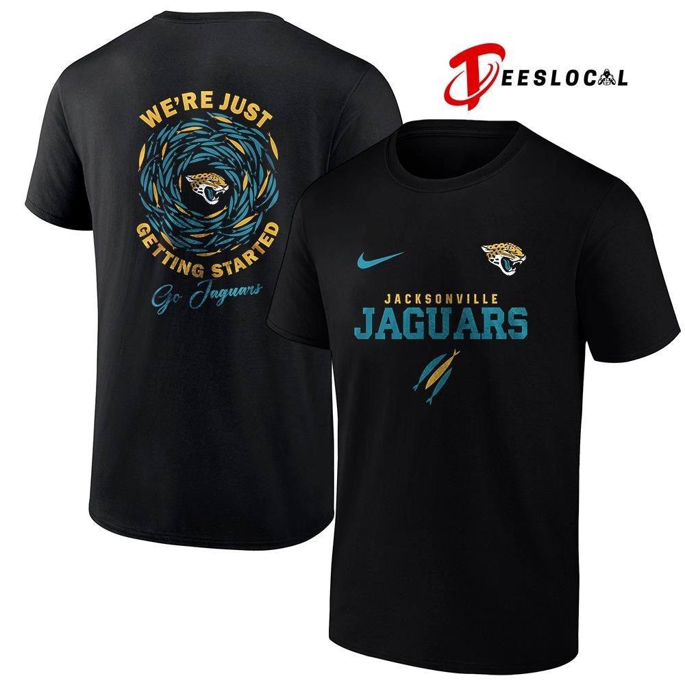 Jacksonville Jaguars x The Chosen we’re just getting started logo shirt