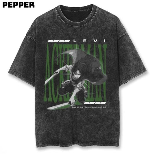 Jade Levi Washed Vintage Tee, Anime Shirt, Anime Merch, Jade Levi Shirt, Jade Levi Merch, Anime Graphic Shirt, Trendy Shirt, Gift For Fan Anime, Gift For Man And Gift For Women Menswear Top Underwear Tshirt Tropical Crewneck Round Neck Streetwear Human