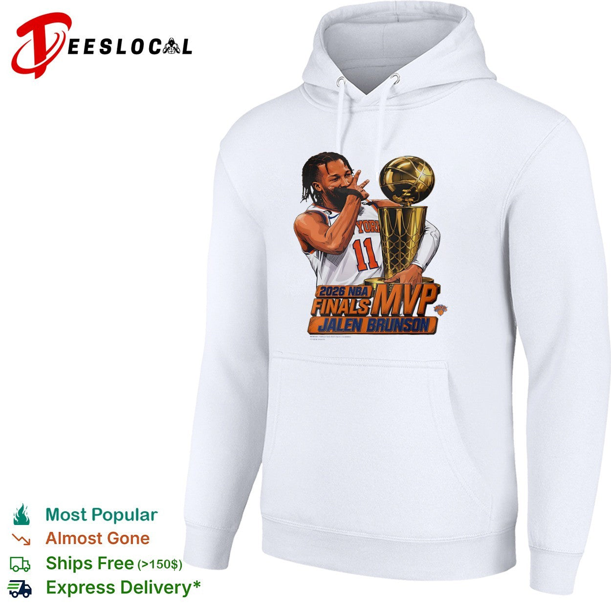 Jalen Brunson 11 2026 NBA Finals MVP kissing trophy celebration art shirt