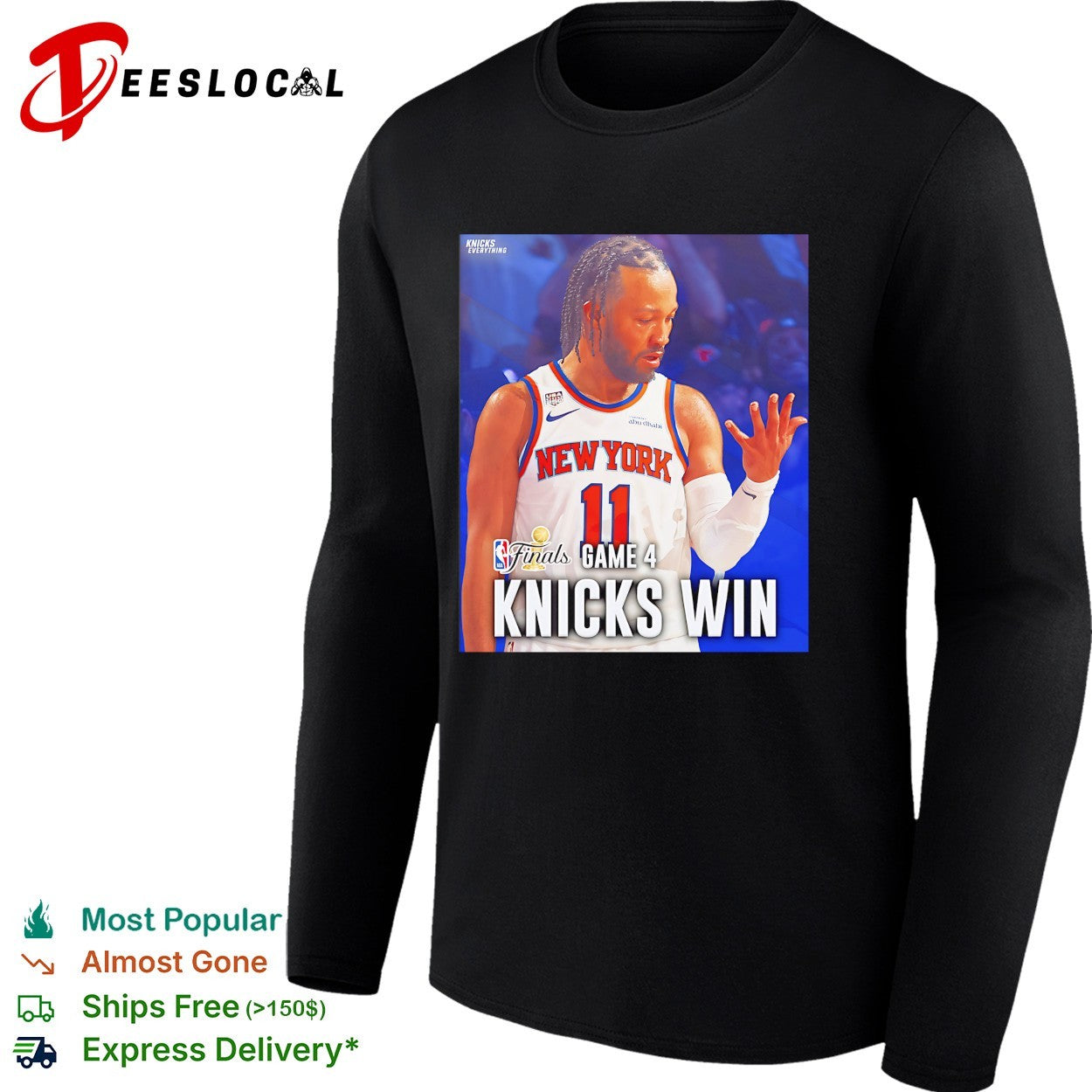 Jalen Brunson 11 New York Knicks Finals Game 4 Knicks Win triumphant photo shirt