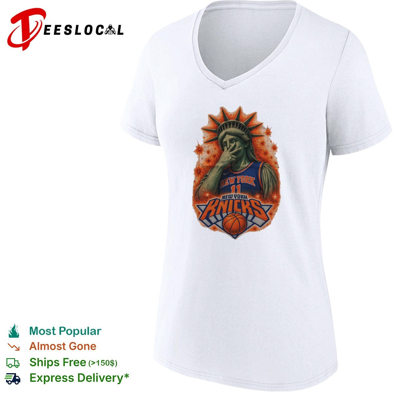 Jalen Brunson 11 New York Knicks NBA Statue of Liberty shirt