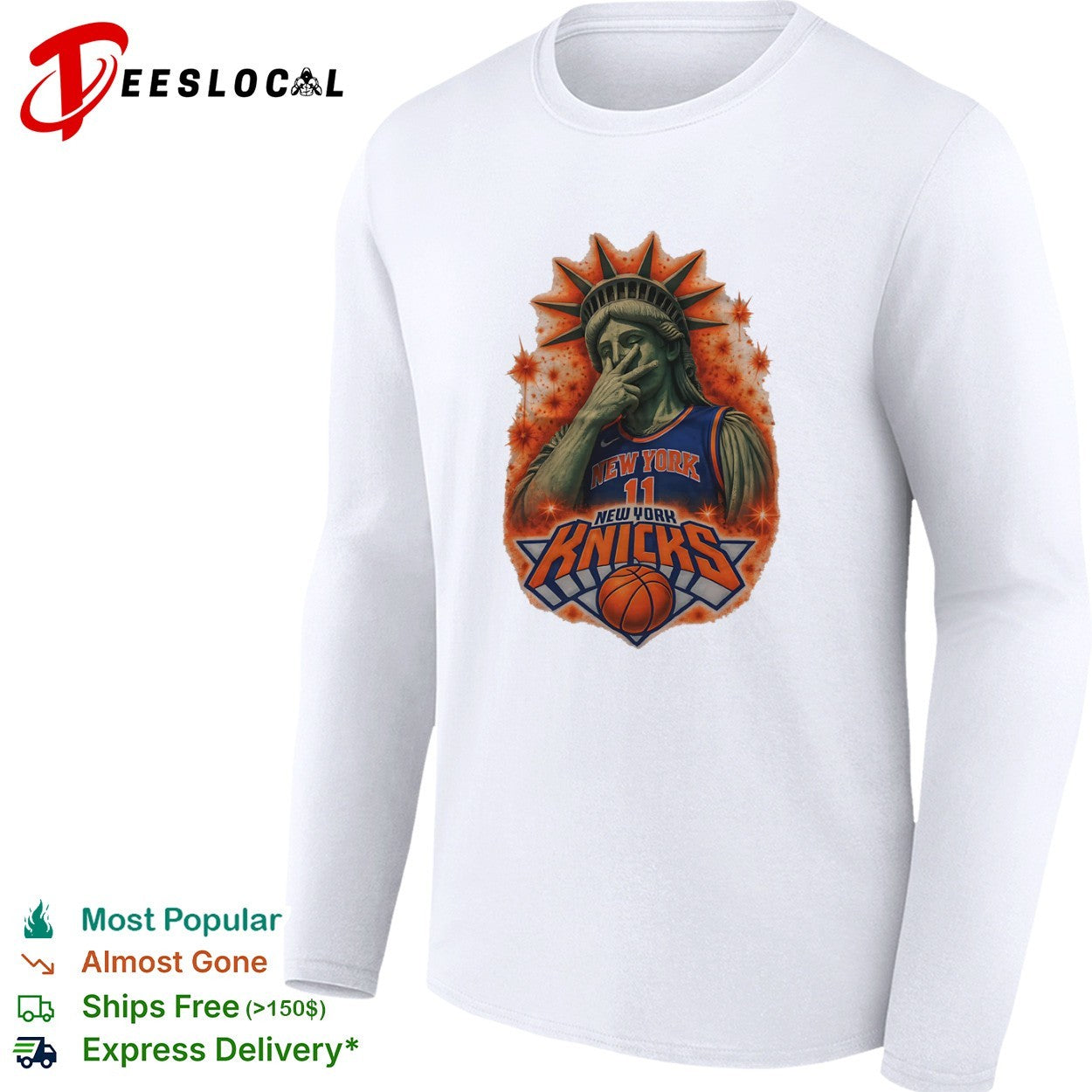 Jalen Brunson 11 New York Knicks NBA Statue of Liberty shirt