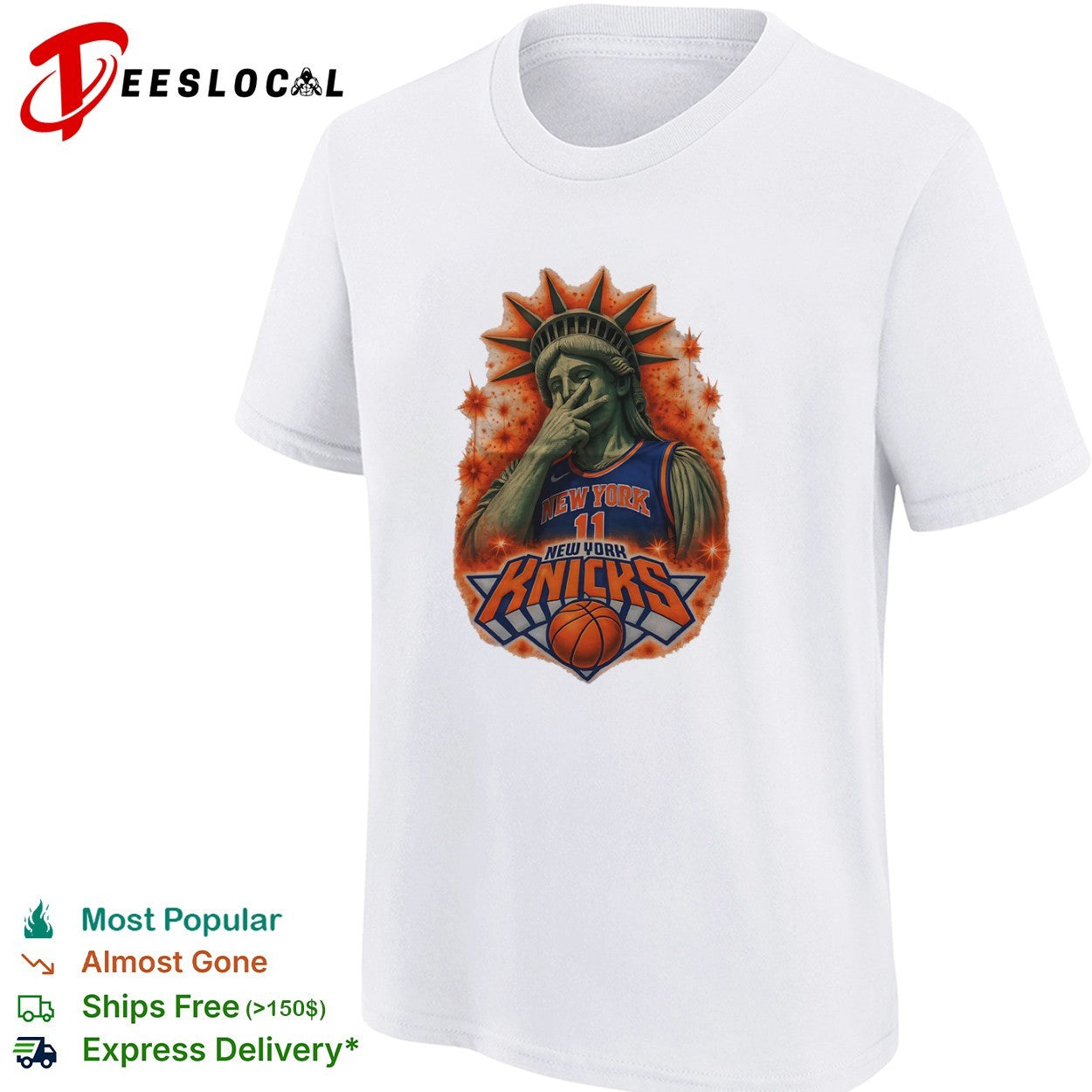 Jalen Brunson 11 New York Knicks NBA Statue of Liberty shirt