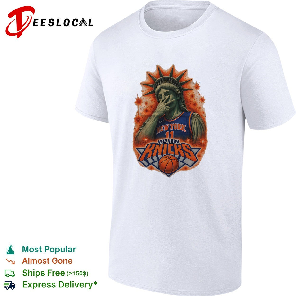 Jalen Brunson 11 New York Knicks NBA Statue of Liberty shirt