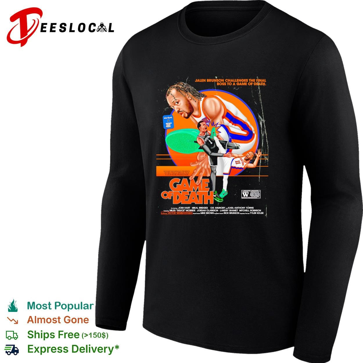 Jalen Brunson Game of Death Bruce Lee parody New York Knicks Finals art shirt
