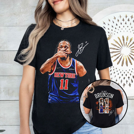 Jalen Brunson Hand Tucked Under The Nose Celebration T Shirt