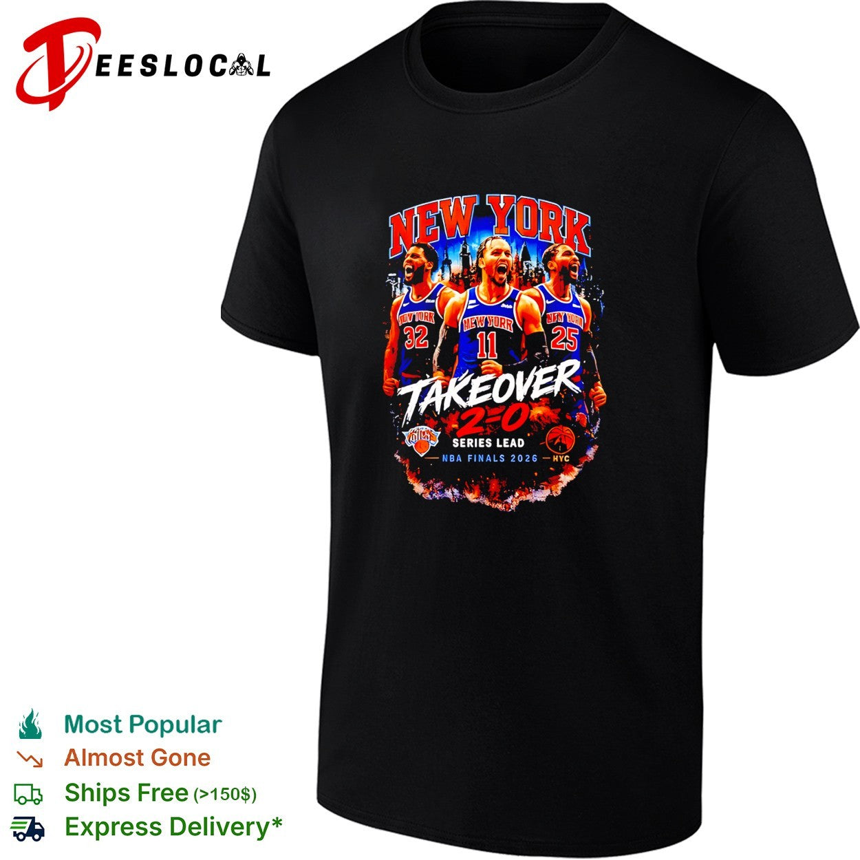 Jalen Brunson Karl Anthony Towns Mikal Bridges New York Knicks Takeover 2 0 Series Lead Finals 2026 shirt