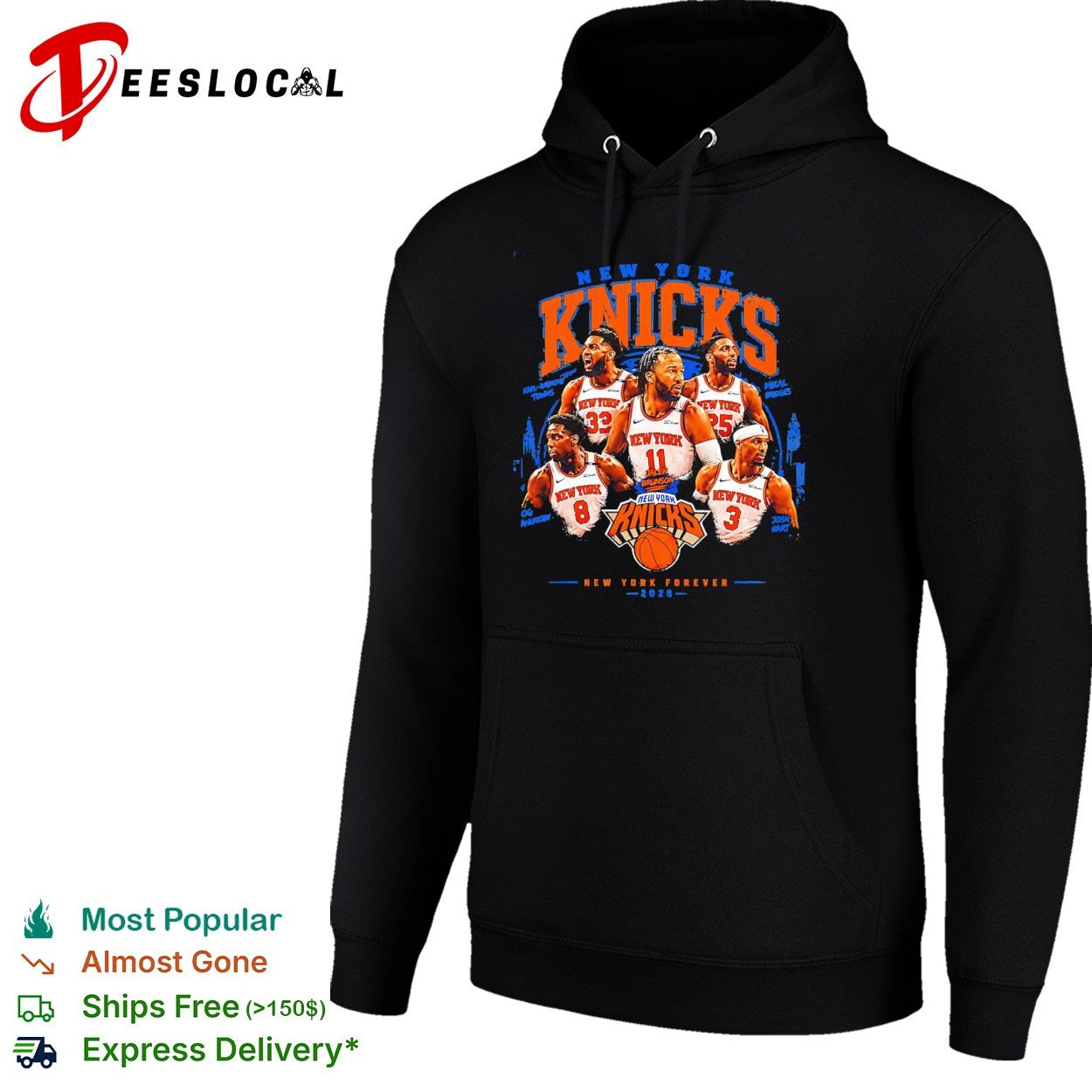 Jalen Brunson Karl-Anthony Towns Mikal Bridges OG Anunoby Josh Hart New York Knicks team shirt