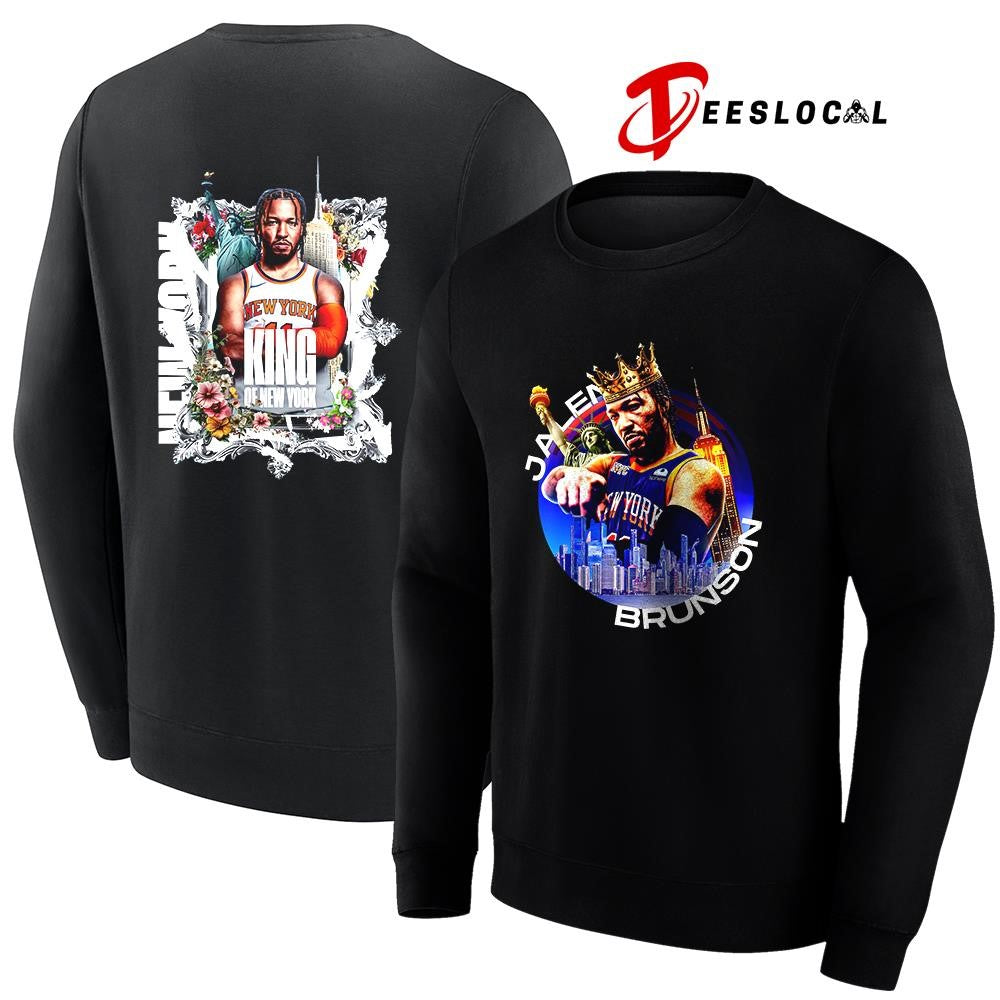 Jalen Brunson King of the New York Knicks graphic portrait shirt