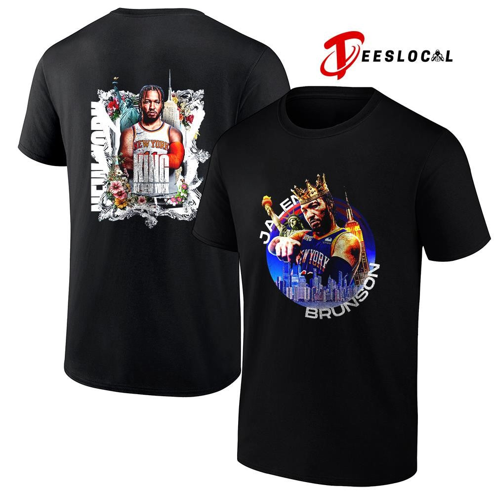 Jalen Brunson King of the New York Knicks graphic portrait shirt