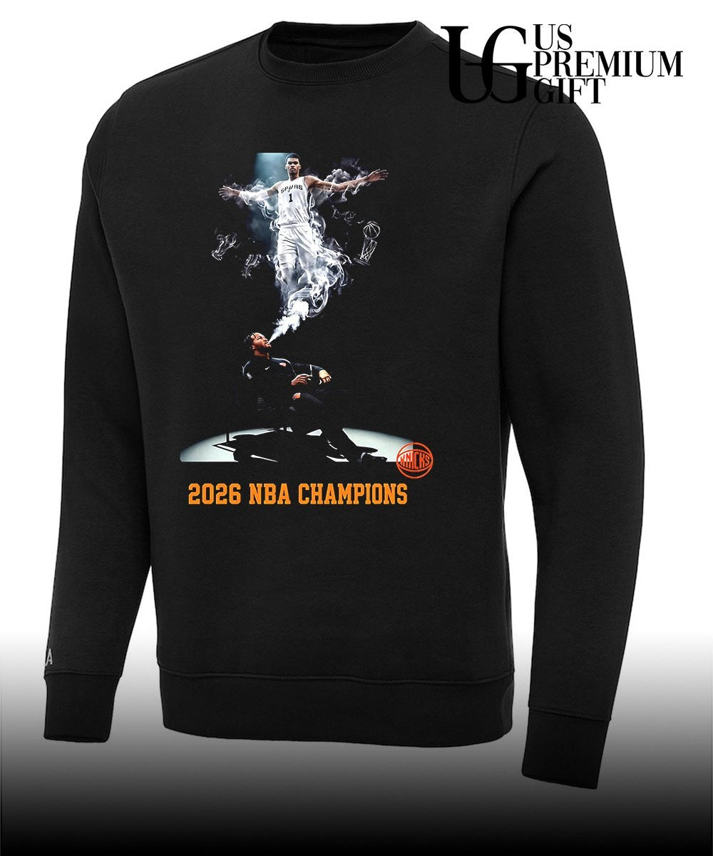 Jalen Brunson Knicks blow away Victor Wembanyama Spurs 2026 NBA Champions shirt