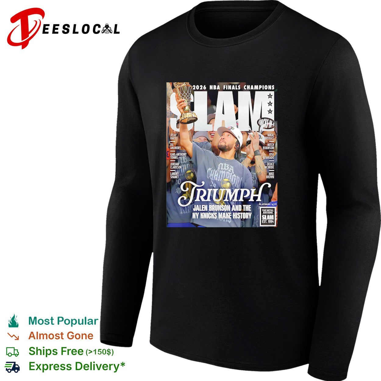Jalen Brunson Make History The Platinum New York Knicks 2026 NBA Champions SLAM 263 Cover Triumph shirt