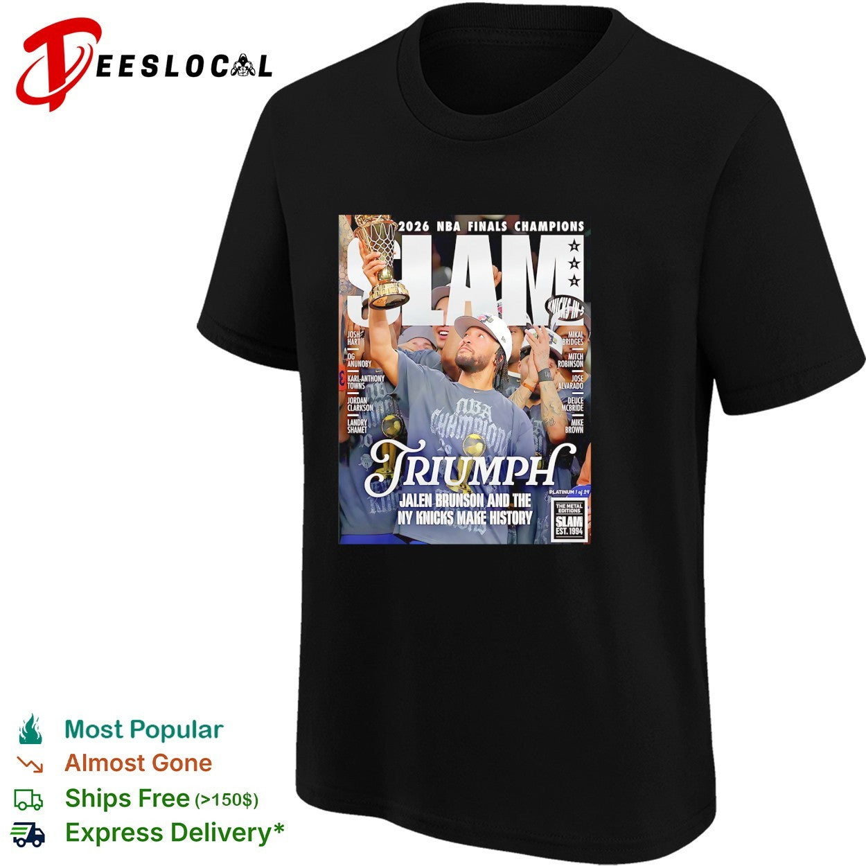 Jalen Brunson Make History The Platinum New York Knicks 2026 NBA Champions SLAM 263 Cover Triumph shirt