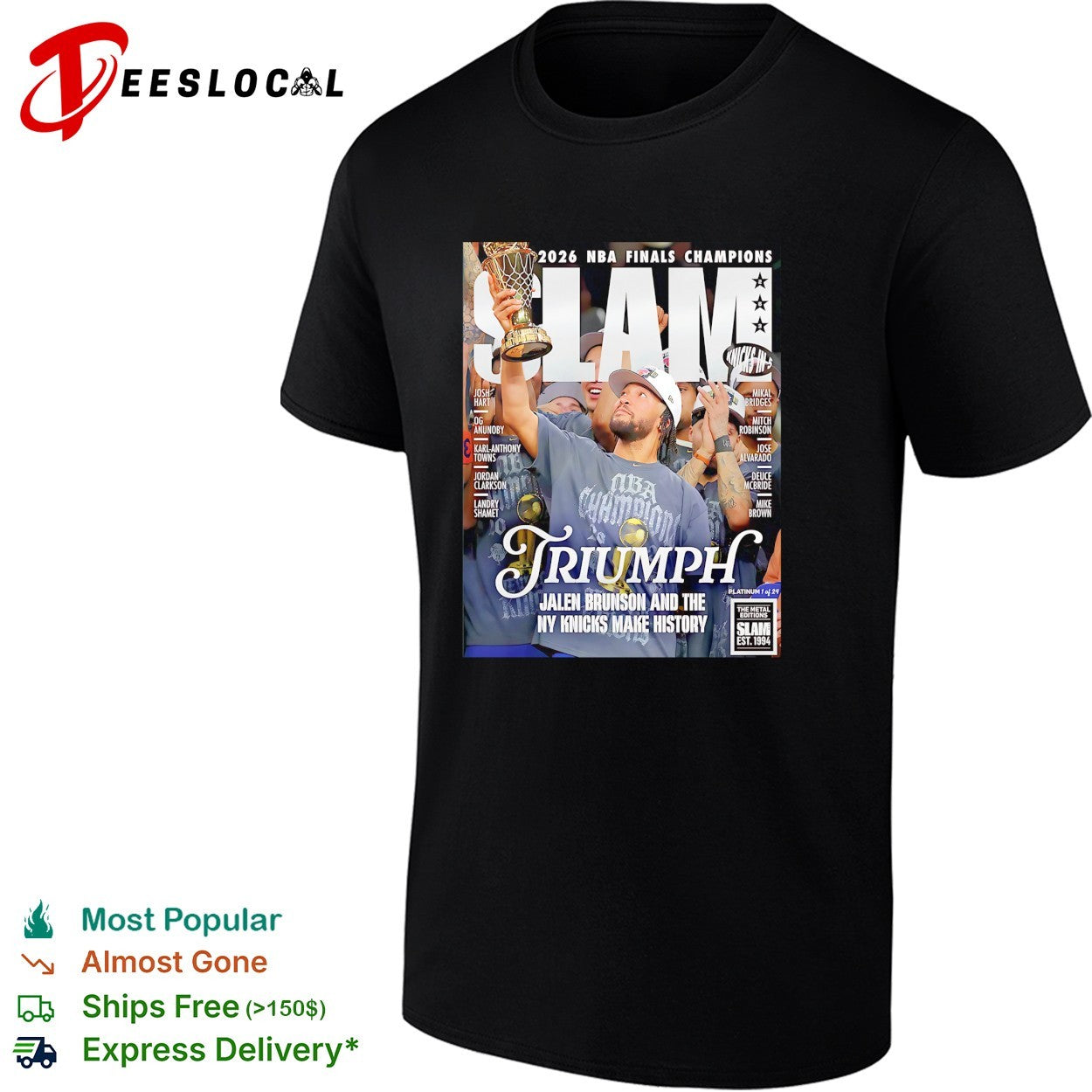 Jalen Brunson Make History The Platinum New York Knicks 2026 NBA Champions SLAM 263 Cover Triumph shirt