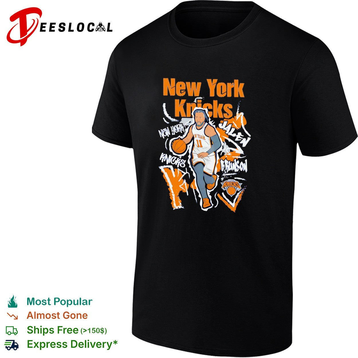 Jalen Brunson New York Knicks 11 dribbling shirt