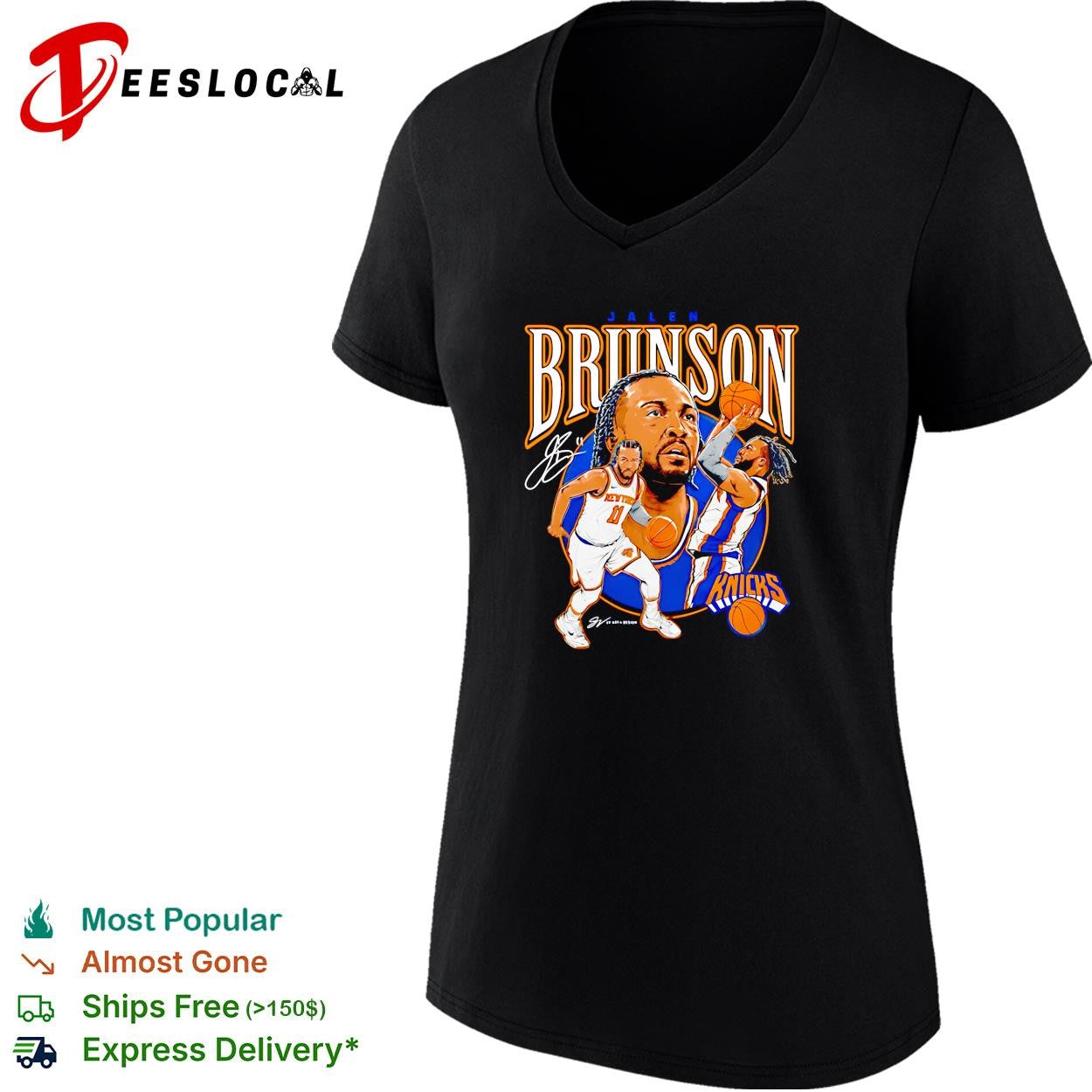 Jalen Brunson New York Knicks 500 Level Youth Trio Caricature shirt