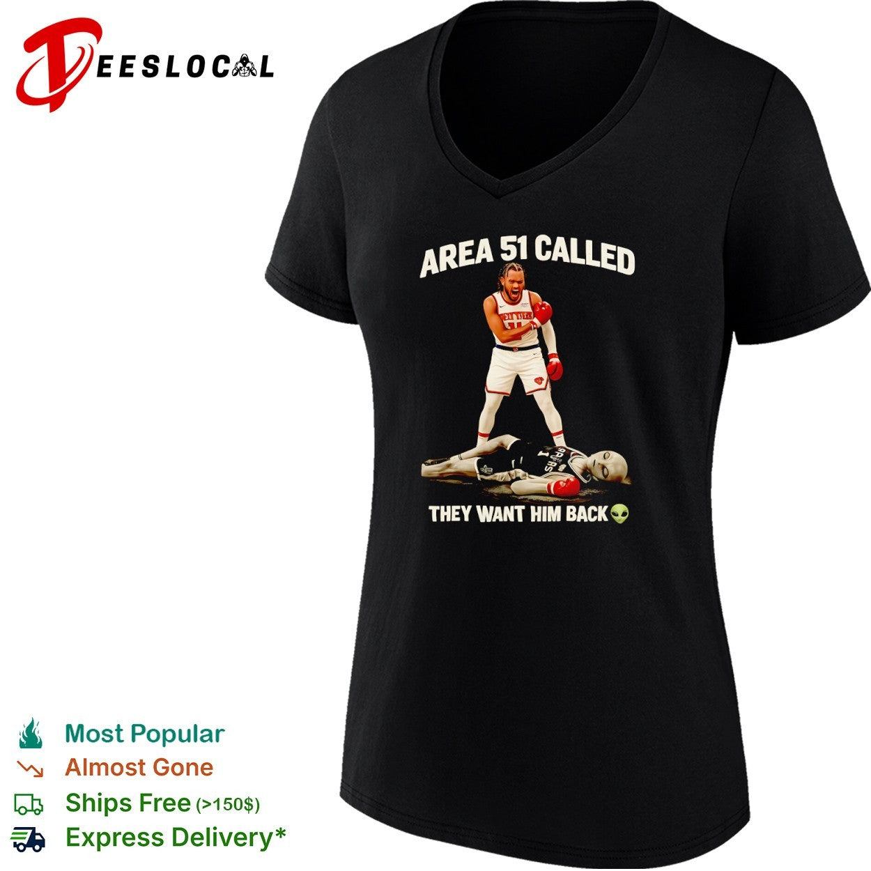 Jalen Brunson New York Knicks Area 51 Called They Want Him Back Victor Wembanyama alien shirt