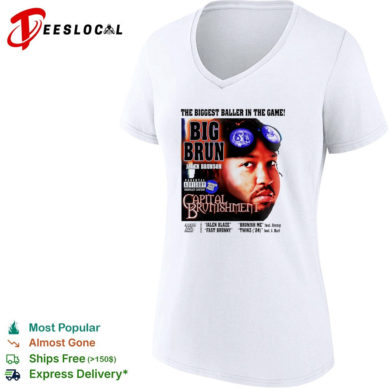 Jalen Brunson New York Knicks Big Brun Capital Brunishment Parody Rap Album shirt